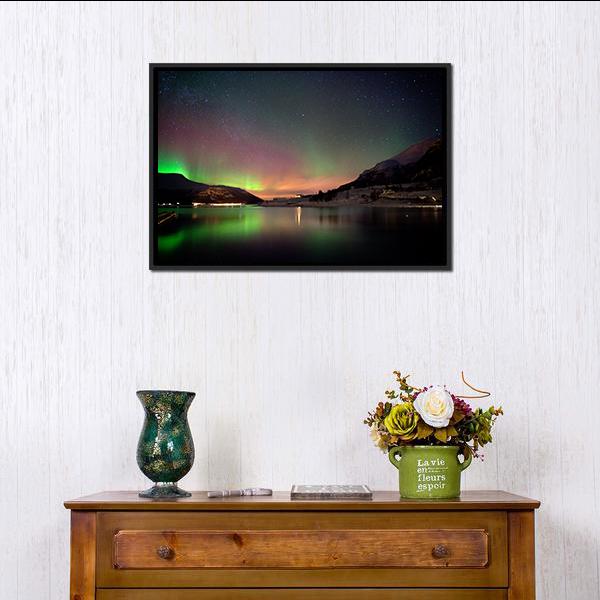 Arctic Night Aurora Borealis Canvas Wall Art-5 Horizontal-Gallery Wrap-22" x 12"-Tiaracle
