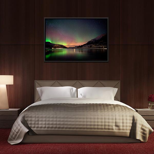 Arctic Night Aurora Borealis Canvas Wall Art-5 Horizontal-Gallery Wrap-22" x 12"-Tiaracle
