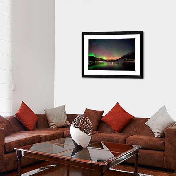 Arctic Night Aurora Borealis Canvas Wall Art-3 Horizontal-Gallery Wrap-25" x 16"-Tiaracle