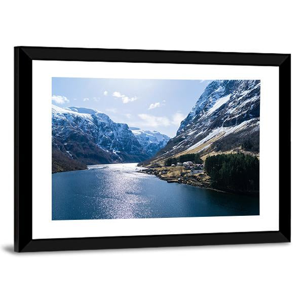Ardal Fjord Norway Canvas Wall Art-5 Horizontal-Gallery Wrap-22" x 12"-Tiaracle