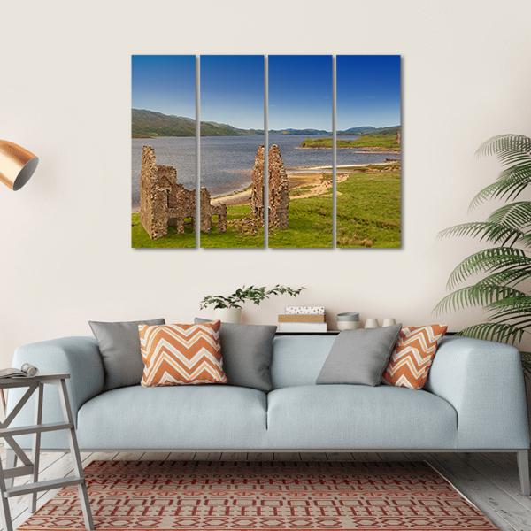 Ardvreck Castle Canvas Wall Art-4 Horizontal-Gallery Wrap-34" x 24"-Tiaracle