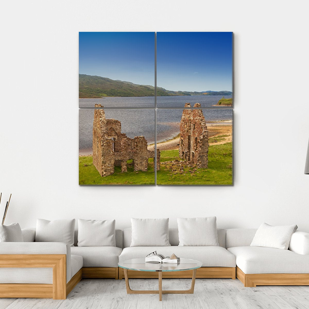 Ardvreck Castle Canvas Wall Art-4 Square-Gallery Wrap-17" x 17"-Tiaracle