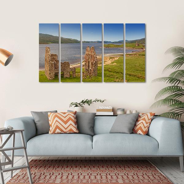 Ardvreck Castle Canvas Wall Art-5 Horizontal-Gallery Wrap-22" x 12"-Tiaracle