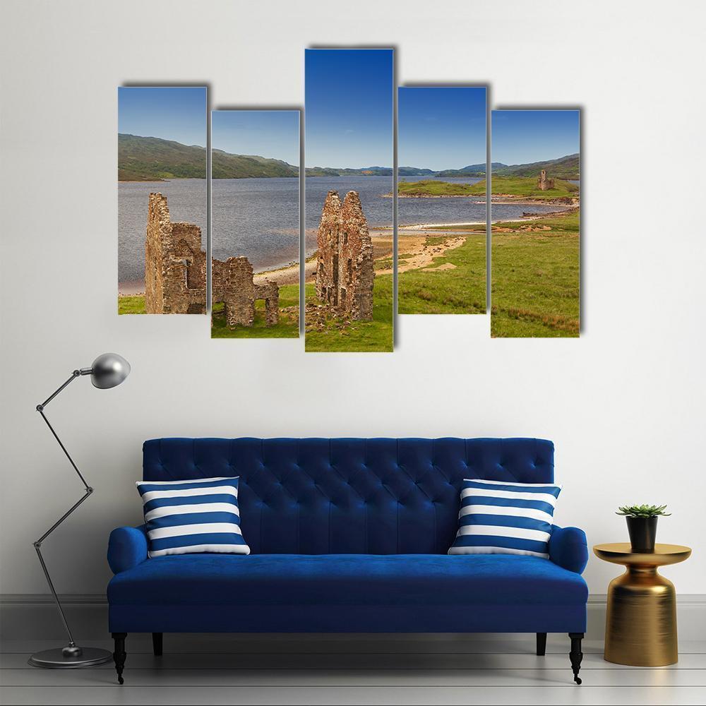 Ardvreck Castle Canvas Wall Art-5 Pop-Gallery Wrap-47&quot; x 32&quot;-Tiaracle