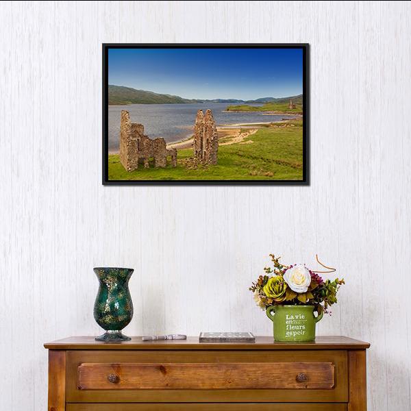 Ardvreck Castle Panoramic Canvas Wall Art-1 Piece-36" x 12"-Tiaracle
