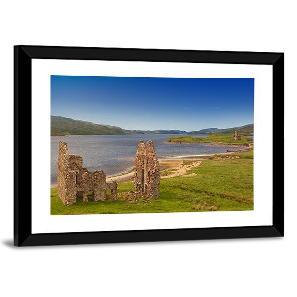 Ardvreck Castle Panoramic Canvas Wall Art-1 Piece-36" x 12"-Tiaracle