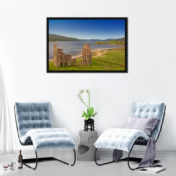 Ardvreck Castle Panoramic Canvas Wall Art-1 Piece-36" x 12"-Tiaracle