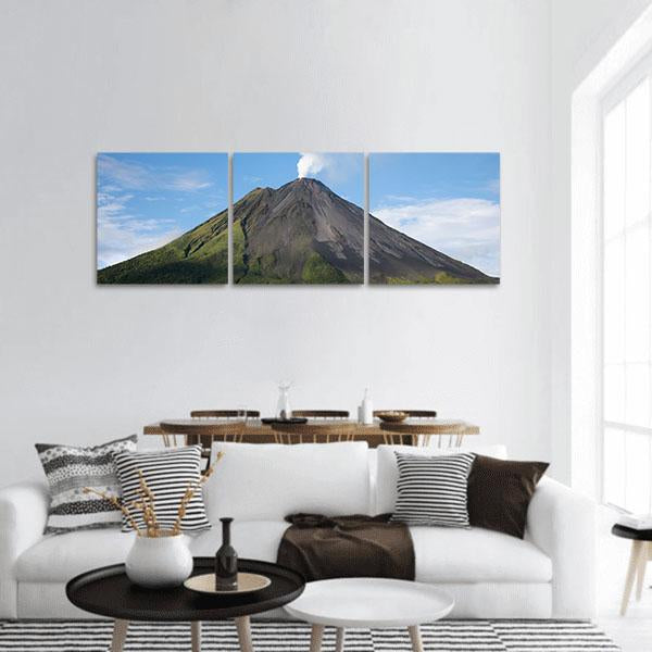 Arenal Volcano Costa Rica Panoramic Canvas Wall Art-3 Piece-25" x 08"-Tiaracle