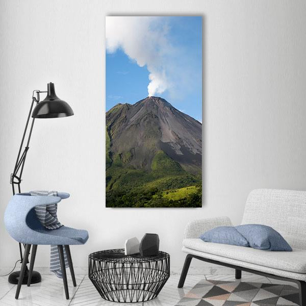 Arenal Volcano Costa Rica Vertical Canvas Wall Art-1 Vertical-Gallery Wrap-12" x 24"-Tiaracle