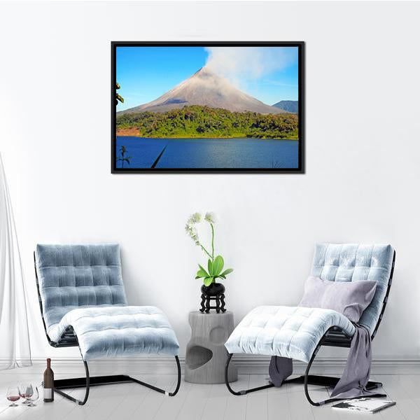 Arenal Volcano In Costa Rica Canvas Wall Art-5 Horizontal-Gallery Wrap-22" x 12"-Tiaracle