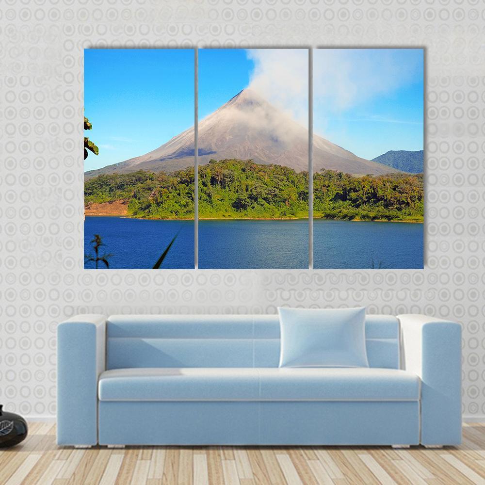 Arenal Volcano In Costa Rica Canvas Wall Art-3 Horizontal-Gallery Wrap-37" x 24"-Tiaracle