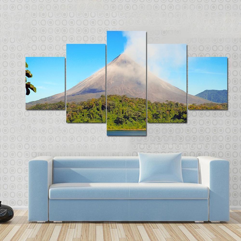 Arenal Volcano In Costa Rica Canvas Wall Art-3 Horizontal-Gallery Wrap-37" x 24"-Tiaracle
