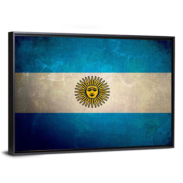 Argentina Flag Grunge Texture Canvas Wall Art-5 Horizontal-Gallery Wrap-22" x 12"-Tiaracle