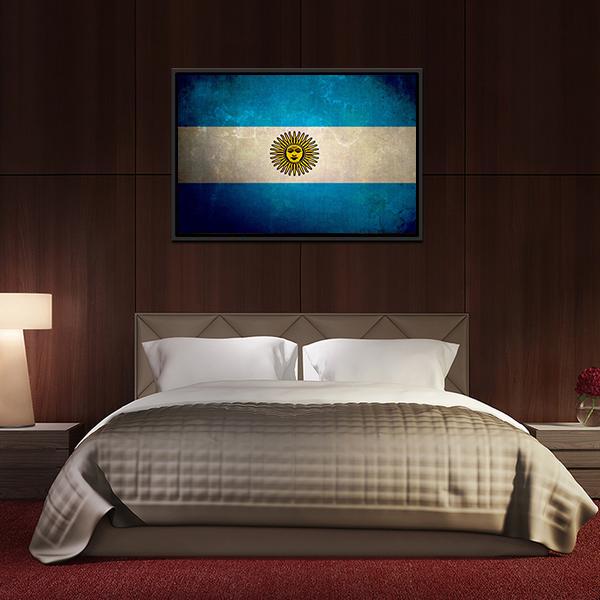 Argentina Flag Grunge Texture Canvas Wall Art-5 Horizontal-Gallery Wrap-22" x 12"-Tiaracle