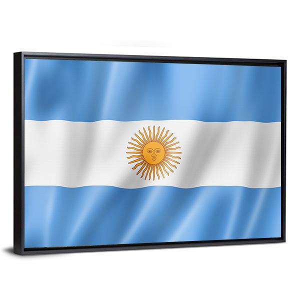 Waving Argentina Flag Canvas Wall Art-3 Horizontal-Gallery Wrap-25" x 16"-Tiaracle
