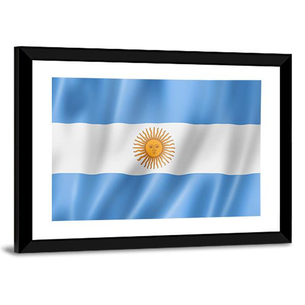 Waving Argentina Flag Canvas Wall Art-3 Horizontal-Gallery Wrap-25" x 16"-Tiaracle