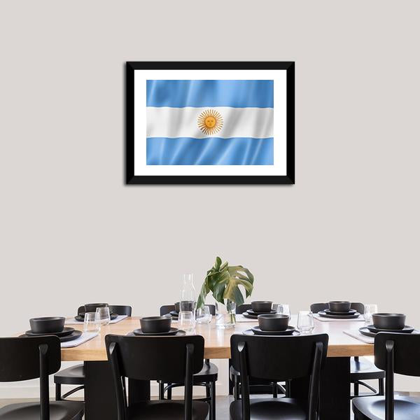 Waving Argentina Flag Canvas Wall Art-3 Horizontal-Gallery Wrap-25" x 16"-Tiaracle