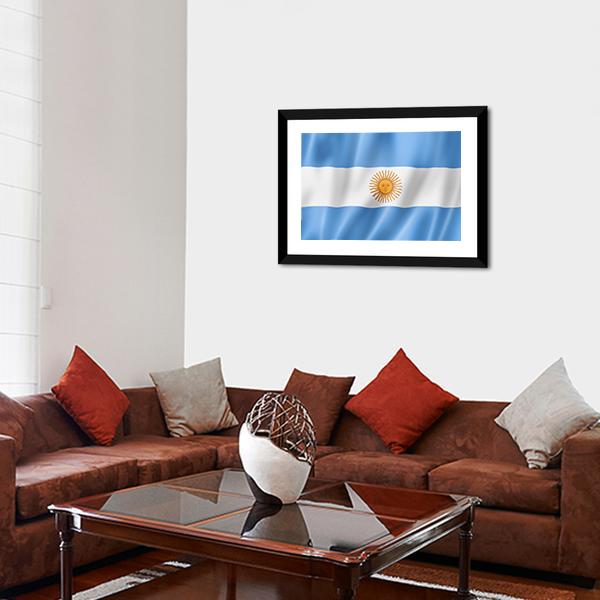 Waving Argentina Flag Canvas Wall Art-3 Horizontal-Gallery Wrap-25" x 16"-Tiaracle