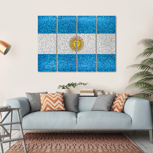 Argentina National Flag Canvas Wall Art-4 Horizontal-Gallery Wrap-34" x 24"-Tiaracle