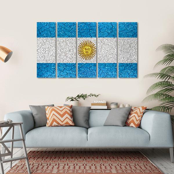 Argentina National Flag Canvas Wall Art-5 Horizontal-Gallery Wrap-22" x 12"-Tiaracle