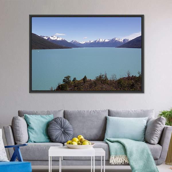 Argentino Lake Canvas Wall Art-1 Piece-Floating Frame-24" x 16"-Tiaracle