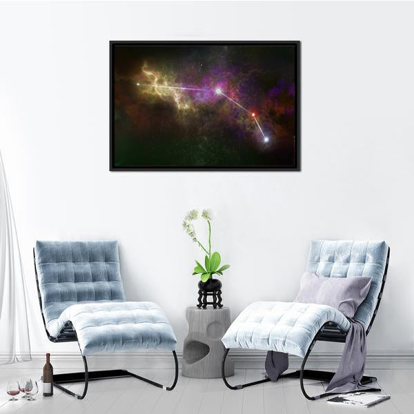 Aries Constellation Canvas Wall Art-3 Horizontal-Gallery Wrap-25" x 16"-Tiaracle