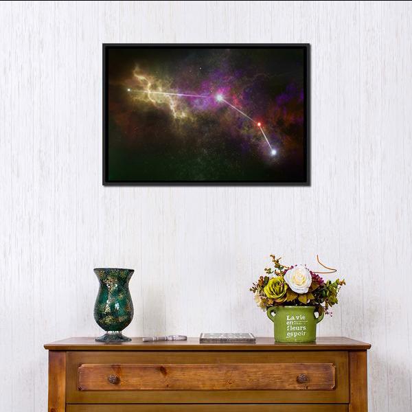 Aries Constellation Canvas Wall Art-1 Piece-Floating Frame-24" x 16"-Tiaracle