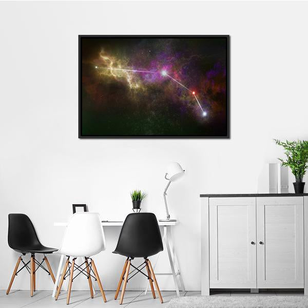 Aries Constellation Canvas Wall Art-1 Piece-Floating Frame-24" x 16"-Tiaracle