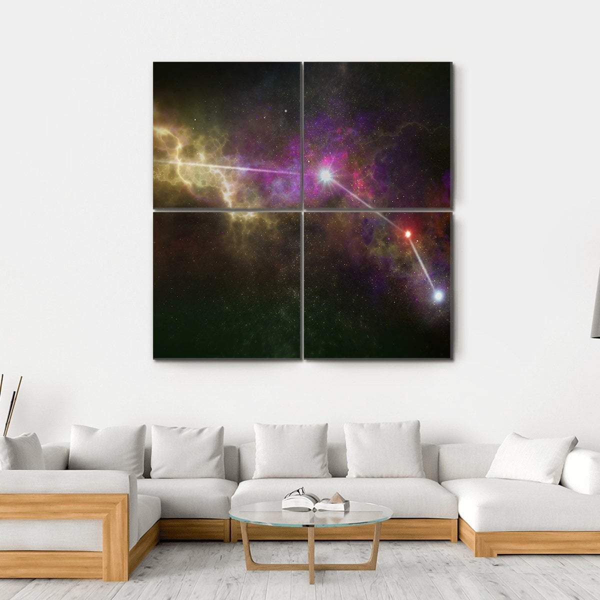 Aries Constellation Canvas Wall Art-4 Square-Gallery Wrap-17" x 17"-Tiaracle