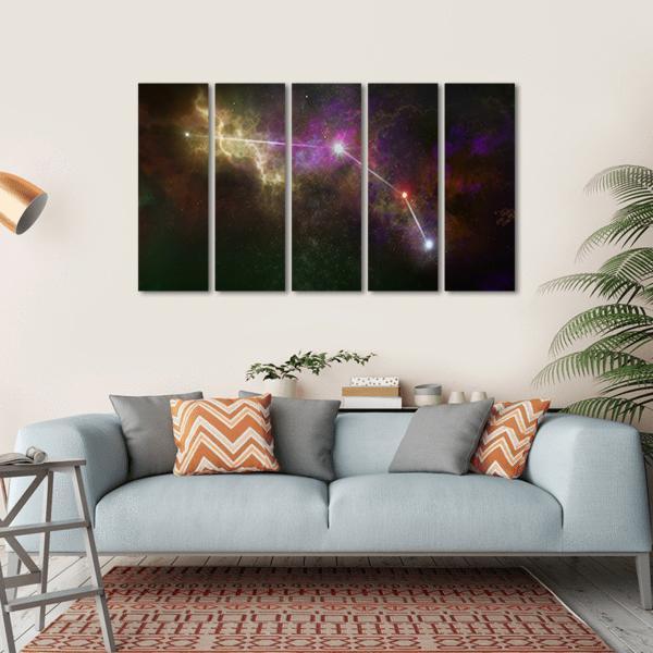 Aries Constellation Canvas Wall Art-5 Horizontal-Gallery Wrap-22" x 12"-Tiaracle
