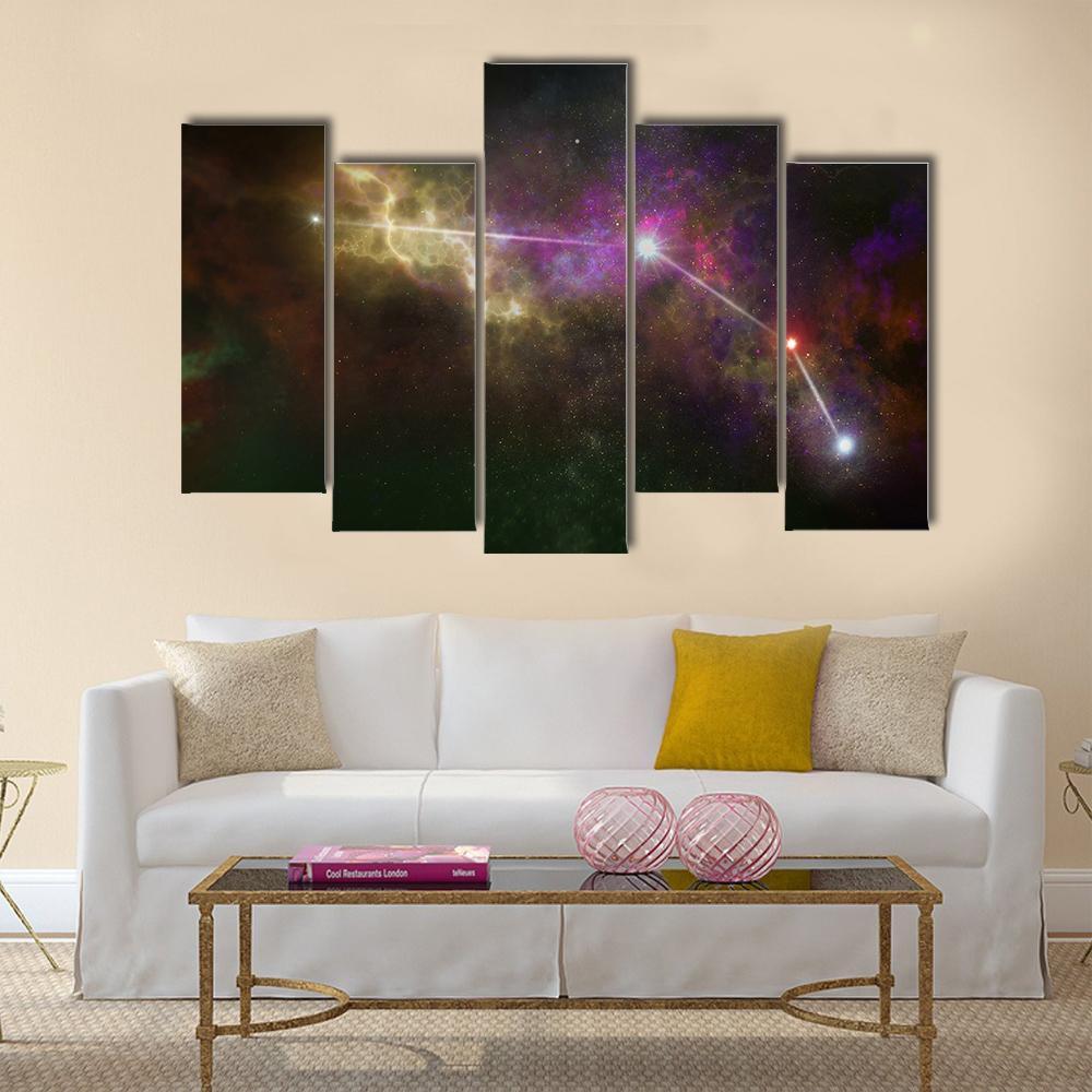 Aries Constellation Canvas Wall Art-5 Pop-Gallery Wrap-32" x 21"-Tiaracle