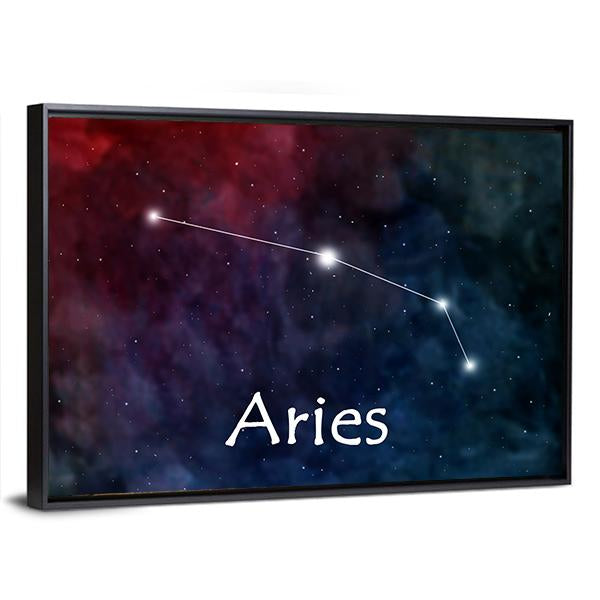 Aries Horoscope Constellation Canvas Wall Art-5 Horizontal-Gallery Wrap-22" x 12"-Tiaracle