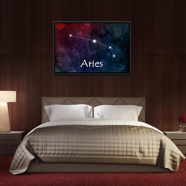 Aries Horoscope Constellation Canvas Wall Art-5 Horizontal-Gallery Wrap-22" x 12"-Tiaracle