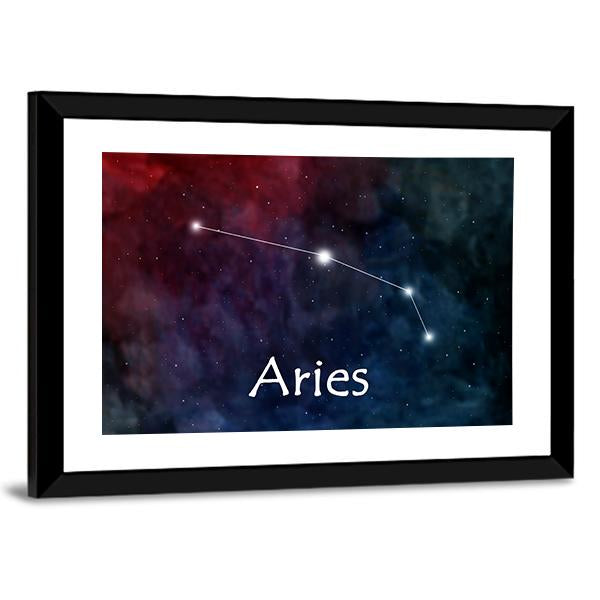 Aries Horoscope Constellation Canvas Wall Art-5 Horizontal-Gallery Wrap-22" x 12"-Tiaracle