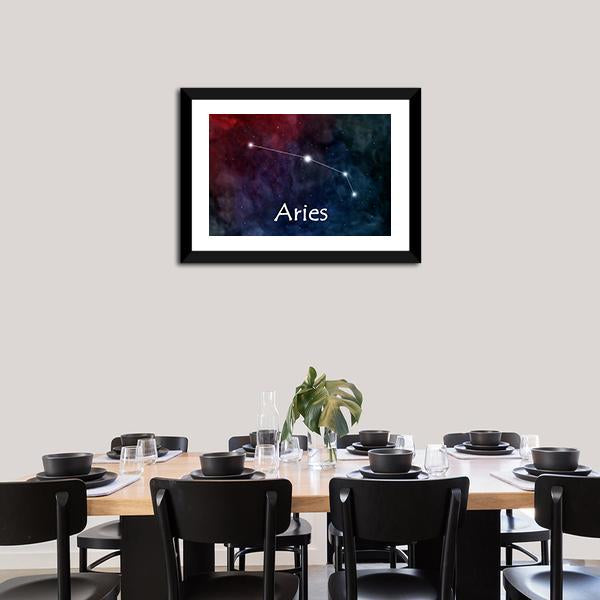 Aries Horoscope Constellation Canvas Wall Art-5 Horizontal-Gallery Wrap-22" x 12"-Tiaracle