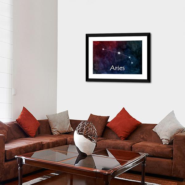 Aries Horoscope Constellation Canvas Wall Art-5 Horizontal-Gallery Wrap-22" x 12"-Tiaracle