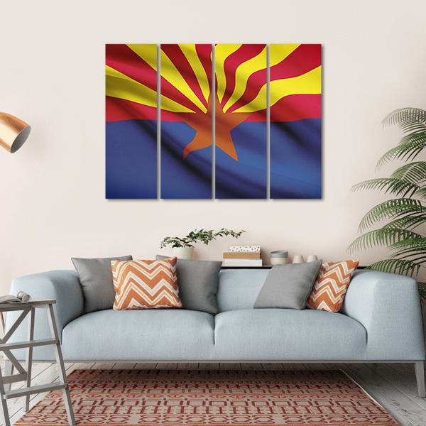 Arizona Flag Canvas Wall Art-4 Horizontal-Gallery Wrap-34" x 24"-Tiaracle