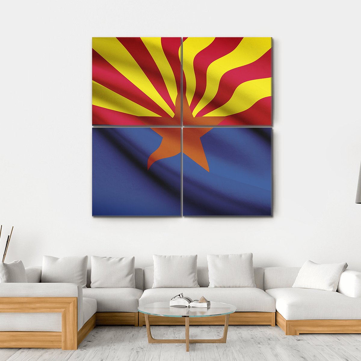 Arizona Flag Canvas Wall Art-4 Square-Gallery Wrap-17" x 17"-Tiaracle