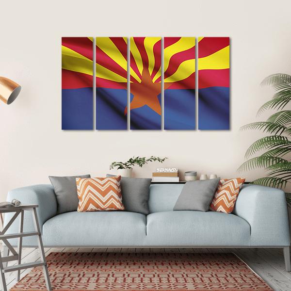 Arizona Flag Canvas Wall Art-5 Horizontal-Gallery Wrap-22" x 12"-Tiaracle