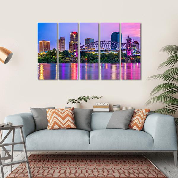 Arkansas Downtown Skyline Canvas Wall Art-5 Horizontal-Gallery Wrap-22" x 12"-Tiaracle