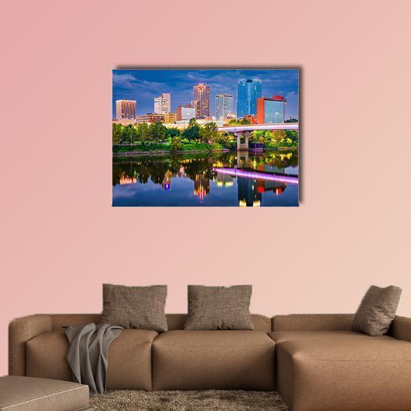 Arkansas Skyline Canvas Wall Art-1 Piece-Gallery Wrap-48" x 32"-Tiaracle
