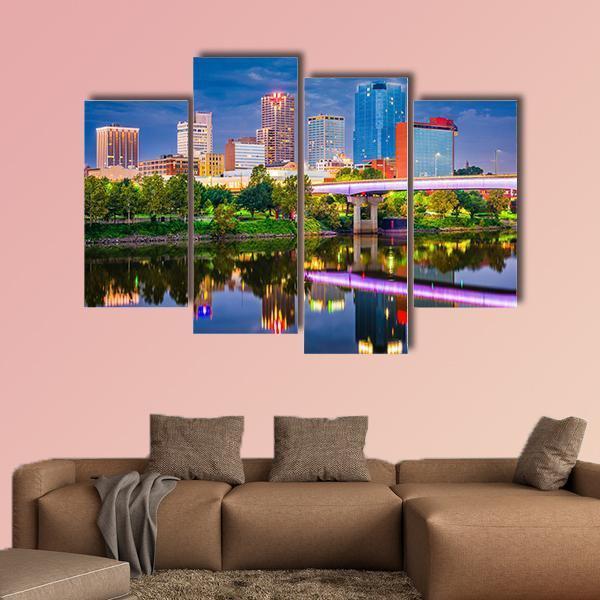 Arkansas Skyline Canvas Wall Art-4 Pop-Gallery Wrap-50" x 32"-Tiaracle