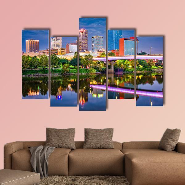 Arkansas Skyline Canvas Wall Art-5 Pop-Gallery Wrap-47" x 32"-Tiaracle