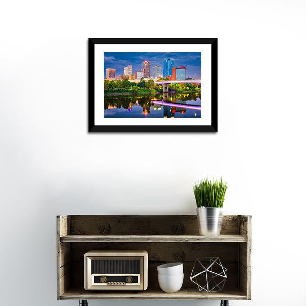 Arkansas Skyline Canvas Wall Art-1 Piece-Framed Print-20&quot; x 16&quot;-Tiaracle
