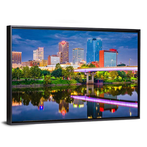 Arkansas Skyline Canvas Wall Art-3 Horizontal-Gallery Wrap-25" x 16"-Tiaracle