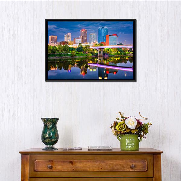 Arkansas Skyline Canvas Wall Art-1 Piece-Floating Frame-24" x 16"-Tiaracle