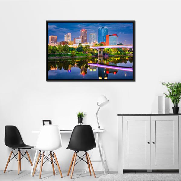Arkansas Skyline Canvas Wall Art-3 Horizontal-Gallery Wrap-25" x 16"-Tiaracle