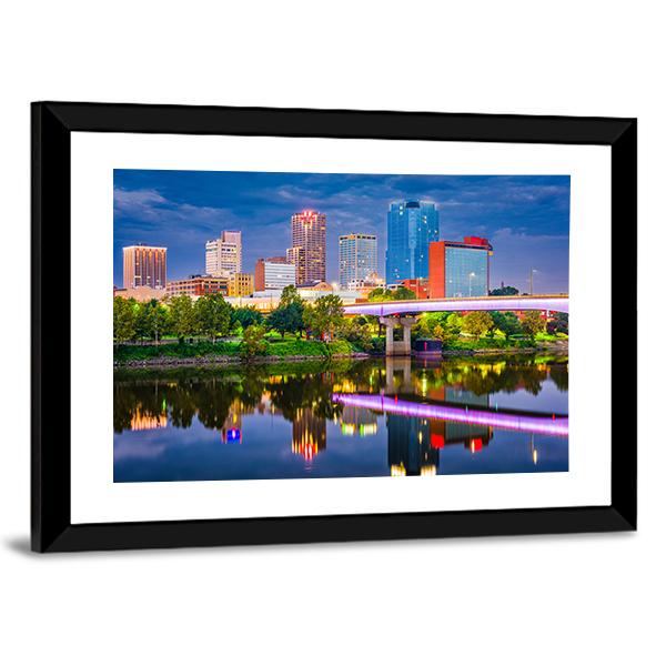 Arkansas Skyline Canvas Wall Art-3 Horizontal-Gallery Wrap-25" x 16"-Tiaracle