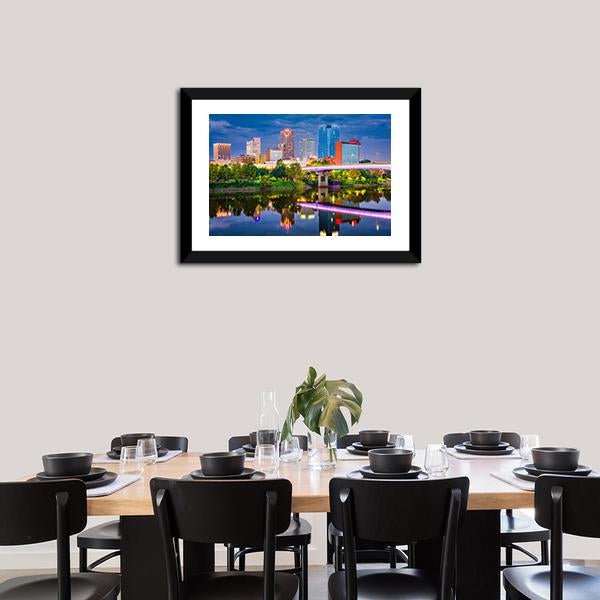 Arkansas Skyline Canvas Wall Art-3 Horizontal-Gallery Wrap-25" x 16"-Tiaracle