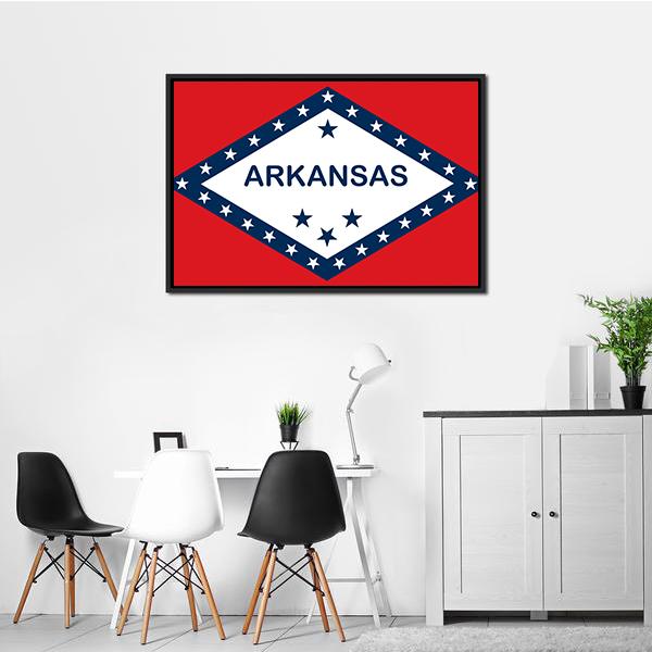 Arkansas State Flag Canvas Wall Art-3 Horizontal-Gallery Wrap-25" x 16"-Tiaracle